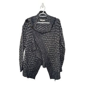 Sloni Small Marl Asymmetrical Wrap Cardigan Lobster Clasp Career Office Preppy‎